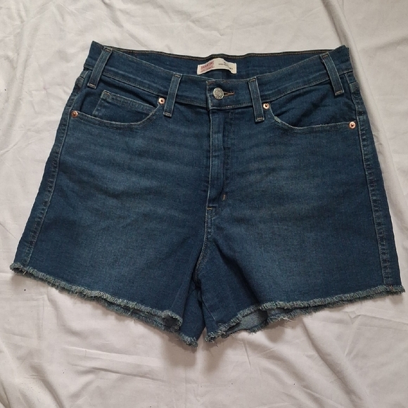 Signature by Levi Strauss Dark Blue Jean Shorts Size 12 - Picture 1 of 9